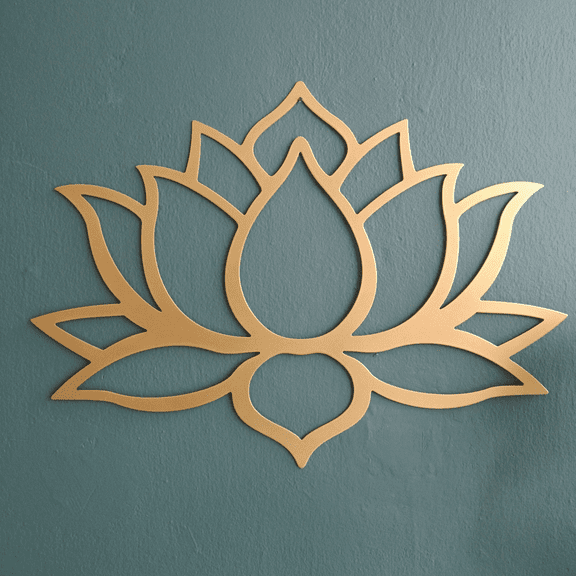 Lotus Metal Wall Art Decor Vintage Boho Floral Muslim Decoration for Home & Garden Chic Living Room Bedroom Office Decor Elegant Indoor Outdoor Hanging Art Wedding Gift Housewarming Present