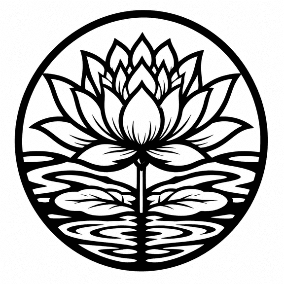 Lotus Metal Wall Art, Outdoor Garden Decor, Black Circular Flower Metal Wall Sculpture for Patio Living Room Bedroom Indoor, Waterproof Hanging Art,12inch