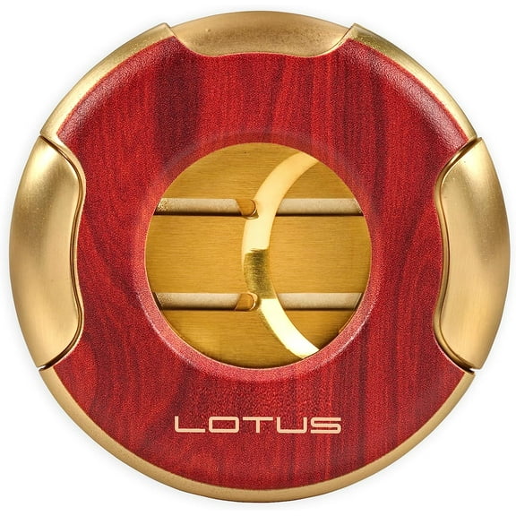 Lotus Meteor Cigar Cutter with Double Guillotine Blades, All Metal Housing, Single or Double Action, Spring Loaded Locking Mechanism, Compact Slim Design