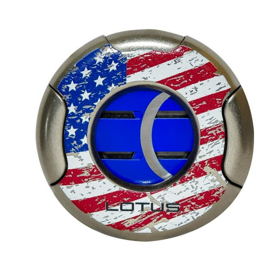 Lotus Meteor Round 64 Ring Cigar Cutter - American Flag