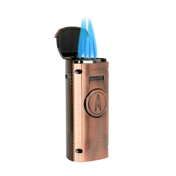 Lotus Minister Quad Torch Table Lighter - Copper