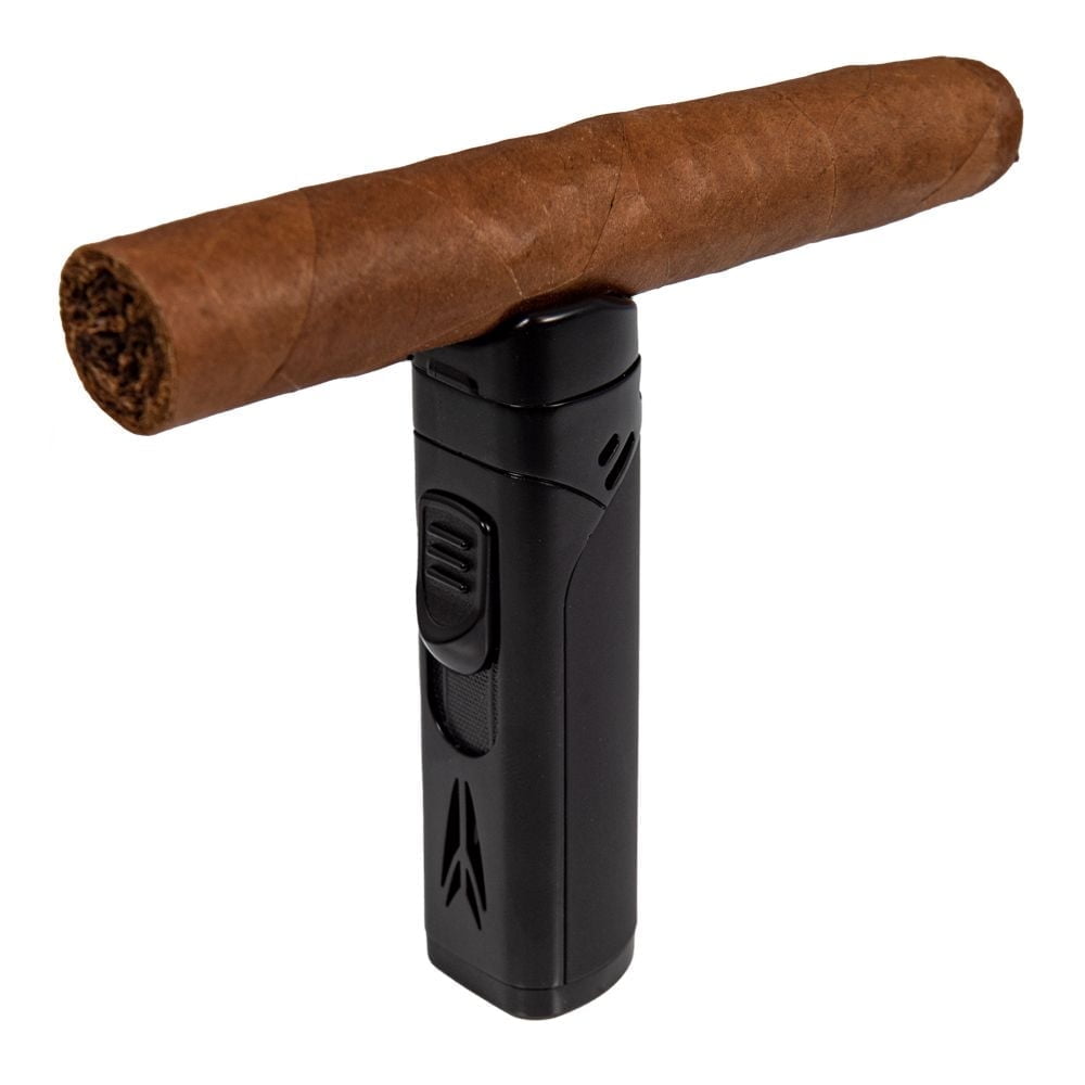 Lotus Monarch Quad Torch Lighter with Cutter - Black