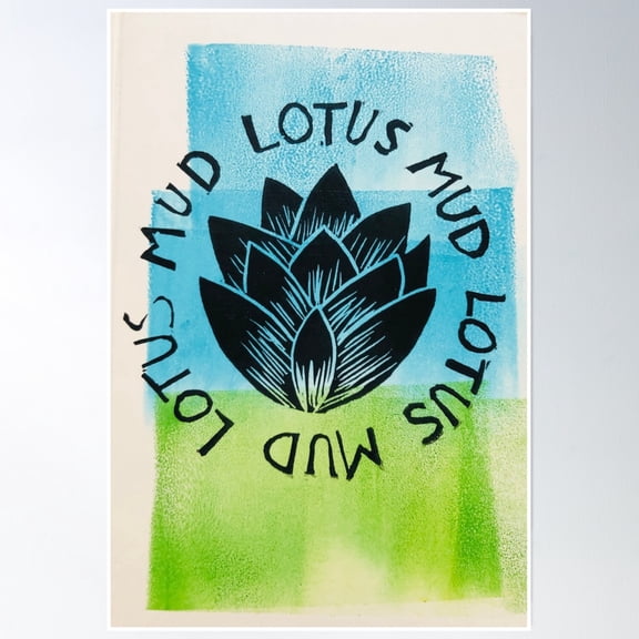 Lotus/ Mud Circle With Lotus In Middle Poster Wall Art, Modern Wall Decor, 16x24 UNFRAMED