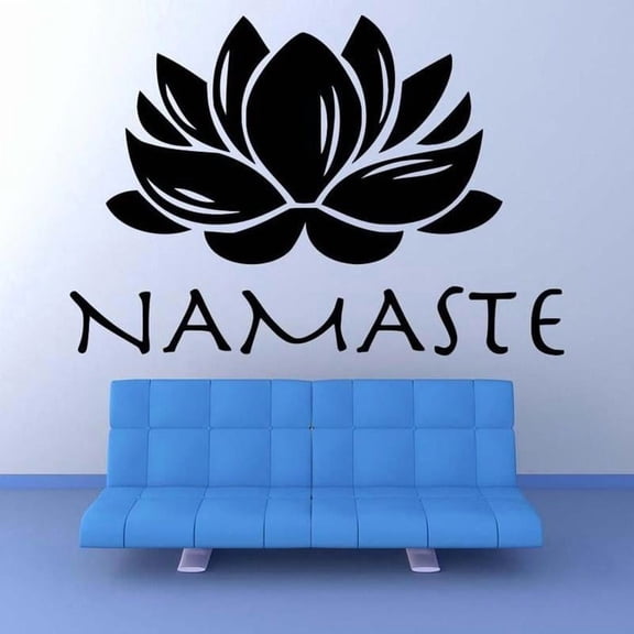 Lotus Namaste Wall decal Harmony Balance Buddha Chakra Deity Sage Enlightened Vinyl Wall Sticker for Yoga Decor Wallpaper 42x29cm