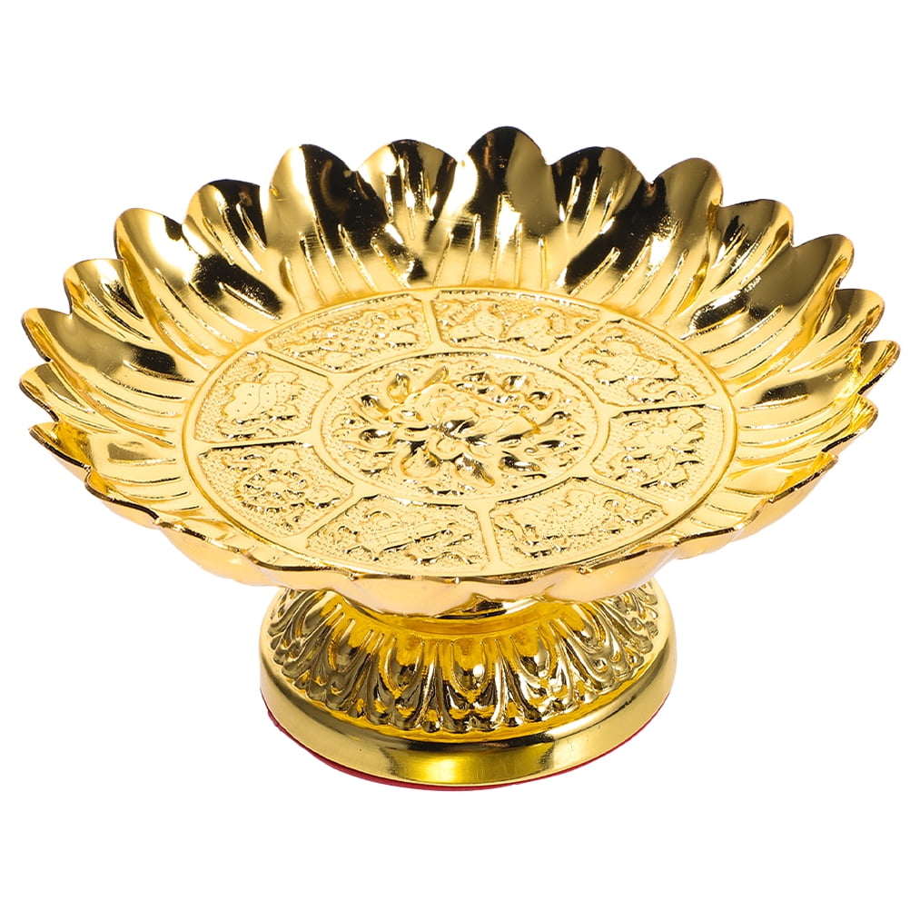 Ceramic Buddhist Offering Plate - White Temple Tray For Fruits & Snacks 7x7 Inch
