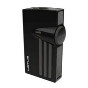 Lotus Orion Cigar Lighter with Double Torch Flames, Single Action Ignition, All Metal Housing, Integrated Cigar Punch