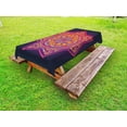 thumbnail image 1 of Lotus Outdoor Tablecloth, Ornamental Vibrant Mandala Universe Kaleidoscope Folk Tribal Meditation Illustration, Decorative Washable Fabric Picnic Tablecloth, 58 X 120 Inches, Multicolor, by Ambesonne, 1 of 2