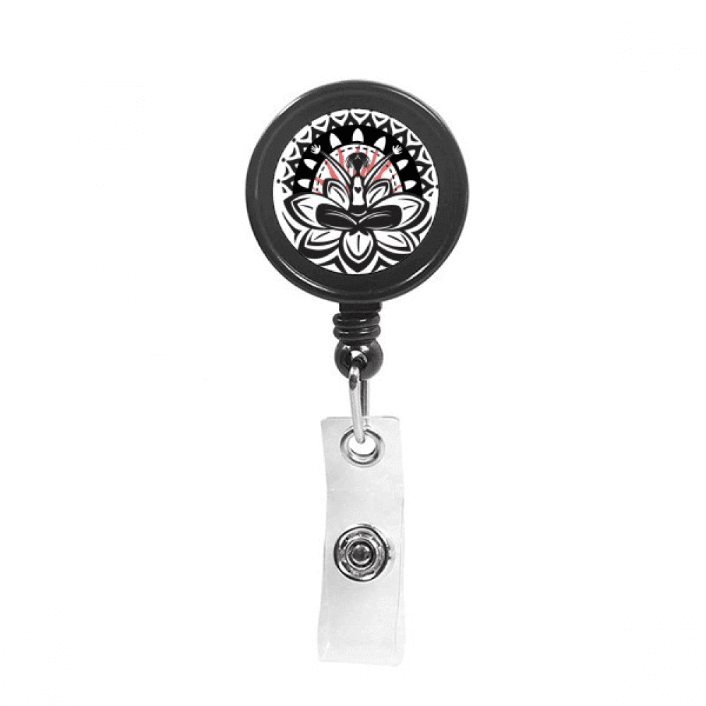 Lotus Outline Celebrate Mexico Mexican Retractable Keychain Badge Holder ID Badge