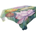 thumbnail image 1 of Lotus Painting Rectangle Tablecloth Waterproof Polyester Table Clothative Stain Resistant & Wrinkle Resistant Washable Table Cover for Dining Table/Party/Camping 54x57 Inch Decor Gift, 1 of 7