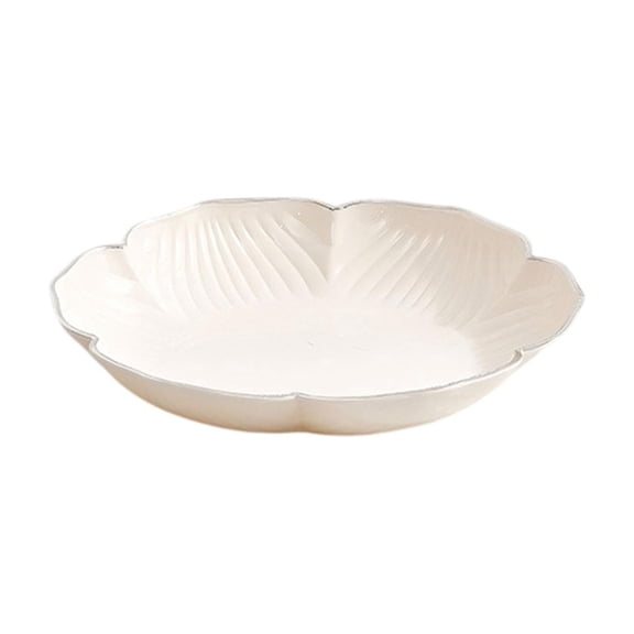 Lotus Pattern Gold Trim Fruit Tray, Food Grade Pet Serving Dish for Coffee Table, Elegant Display Platter for Candy Snacks and Upscale Home Kitchen Decor
