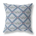 thumbnail image 1 of Lotus Peacock Rose Indoor/Outdoor Fabric Pillow in Gray Sea Blue Pink 16x16, 1 of 4