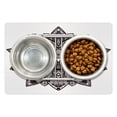 thumbnail image 1 of Lotus Pet Mat for Food and Water, Paisley Mandala Oriental Style Vintage Tattoo Pattern, Non-Slip Rubber Mat for Dogs and Cats, 18" X 12", by Ambesonne, 1 of 2
