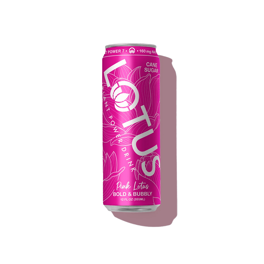 Lotus Plant Power Pure Cane Sugar Pink Energy Drink cs 24/12 oz