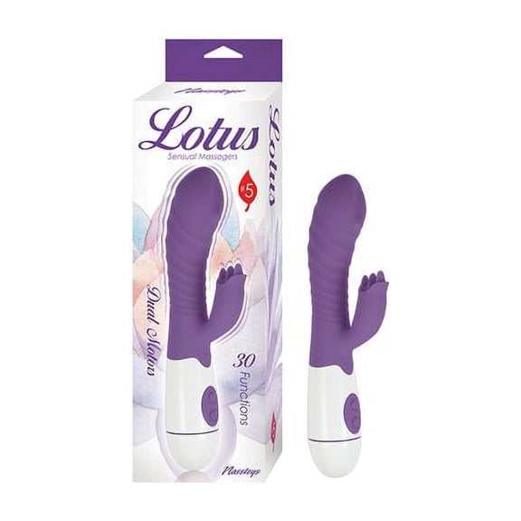 Lotus Sensual Massager #5 Silicone Rabbit Vibrator (Purple)