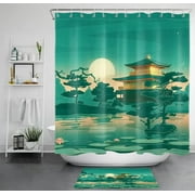 Lotus Serenity: Moonlit Zen Shower Curtain for a Tranquil Bathroom Retreat