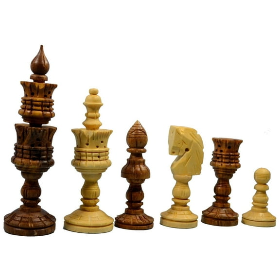 Lotus Series - Unique Hand Carved Chess Set & Artistic Chess Pieces with a 4.5 inch King Combination of Rosewood and Boxwood