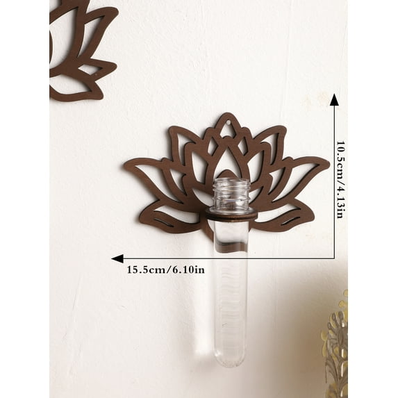 Lotus Shape Wall Planters for Indoor Plants Plant Propagation Station Wall Decor Art Vase Stand for Women Mom Plant Lovers Gift (TK103-MS8609)