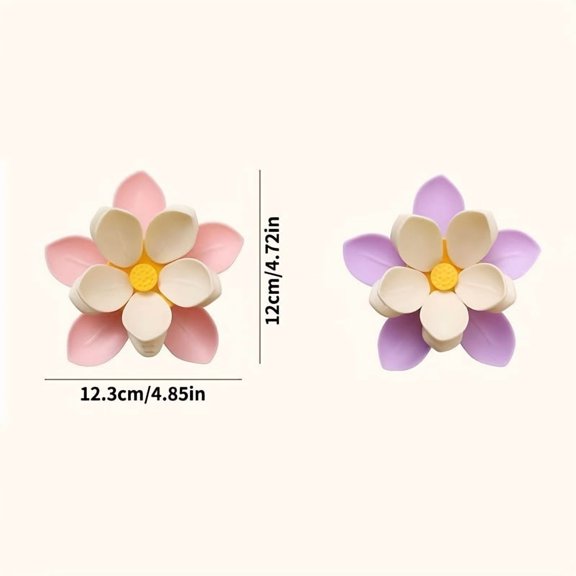 Lotus Shaped Food Holder - 3D Petal Design Kitchen Organizer for Snack Bags and Pantry Storage, Space-Saving Double-Layer Container for Refrigerator, Multiple Colors Available