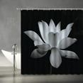 thumbnail image 1 of Lotus Shower Curtain Black White Flower Asian Elegant Blooming Floral Plant Nature Modern Art Bath Curtain with Hooks-60"W x 72"L (Pack of 1), 1 of 7