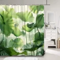 thumbnail image 1 of Lotus Shower Curtain Chinese Ink Painting Plant Zen Flower Watercolour Art Creative Polyester Fabric Bath Curtain Bathroom r, 1 of 7