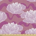 thumbnail image 1 of Ambesonne Lotus Fabric by the Yard Upholstery, Folklore Flowers, 3 Yards, Pink Coral Pale Pink, 1 of 4