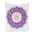 thumbnail image 1 of Lotus Soft Flannel Fleece Throw Blanket, Geometry Yantra Mandala Triangle Yoga Illustration, Cozy Plush for Indoor and Outdoor Use, 50" x 60", Fuchsia Purple, by Ambesonne, 1 of 6