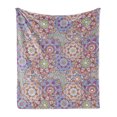thumbnail image 1 of Lotus Soft Flannel Fleece Throw Blanket, Mandala Pattern with Mixed Floral Folk Circles Colorful Oriental Florets Design, Cozy Plush for Indoor and Outdoor Use, 70" x 90", Multicolor, by Ambesonne, 1 of 5