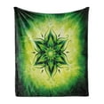 thumbnail image 1 of Lotus Soft Flannel Fleece Throw Blanket, Psychedelic Floral Mandala Digital Image, Cozy Plush for Indoor and Outdoor Use, 50" x 70", Emerald Lime Green, by Ambesonne, 1 of 6