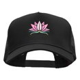 thumbnail image 1 of Lotus Spiritual Embroidered Cotton Twill Mesh Cap - Black OSFM, 1 of 5
