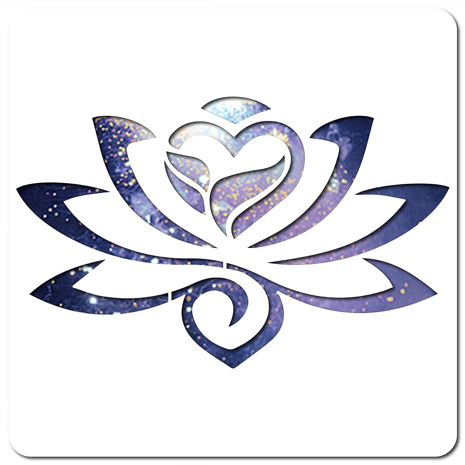 02-00009 Flourished Lotus Border Stencil - iStencils