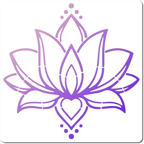 Lotus Stencils Templates 30x30cm Flower Pattern Large Reusable Plastic Square Stencils Sign for Painting on Wood Wall Scrapbook Card Floor Drawing DIY Decor Crafts