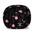 thumbnail image 1 of Lotus Storage Toy Bag Chair, Abstract Modern Pattern of Flowers Crescent and Star on Dark Background, Stuffed Animal Organizer Washable Bag, Small Size, Charcoal Grey Multicolor, by Ambesonne, 1 of 3