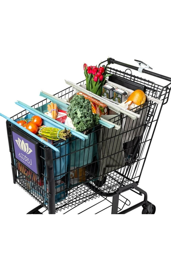 Trolley Bags Set of 4 Reusable Shopping Bags, Earth Tones