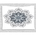 thumbnail image 1 of Lotus Tapestry, Ethnic Mandala Asian Style Spiritual Meditation Yoga Culture Bohemian Image, Wall Hanging for Bedroom Living Room Dorm Decor, 60W X 40L Inches, Indigo Grey White, by Ambesonne, 1 of 1