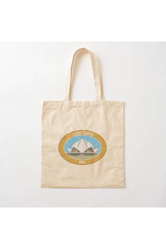 Lotus Temple, India Canvas Tote Bags, Reusable Shopping Bag