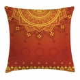 thumbnail image 1 of Lotus Throw Pillow Cushion Cover, Arabesque Background with Moroccan Traditional Featured Symbolic Boho Effect, Decorative Square Accent Pillow Case, 24 X 24 Inches, Marigold Red Orange, by Ambesonne, 1 of 2