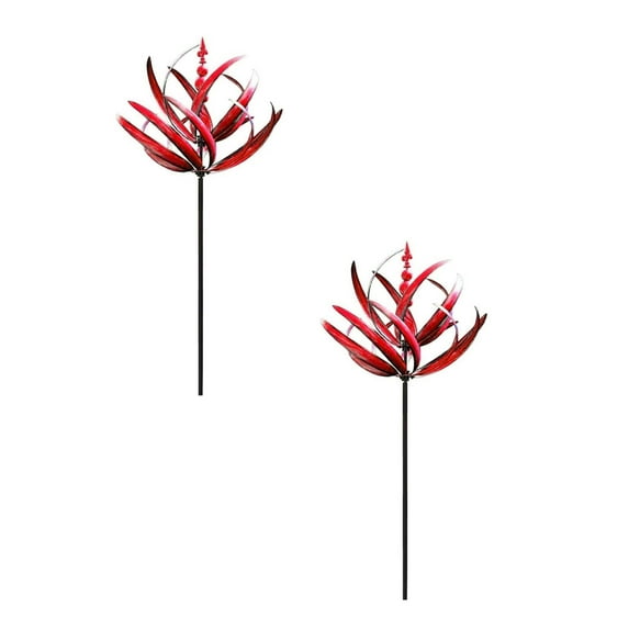 Lotus Wind Spinner - 35.4" Large Metal Kinetic Wind Sculpture for Garden & Yard, 360° Swivel Outdoor Decor - Elegant Lotus Flower Design for Patio & Lawn