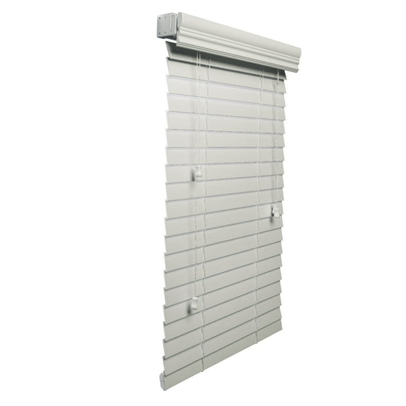 LOTUS & WINDOWARE, INC White 2-inch Faux Wood Blind 52 to 70-inch wide