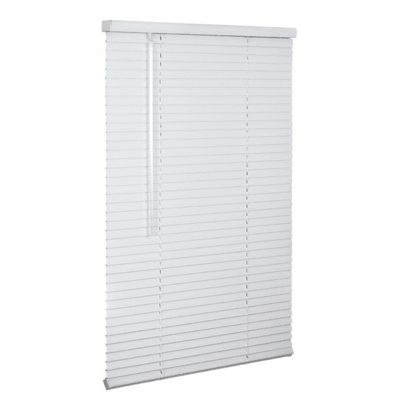 Lotus & Windoware Cordless 1" Aluminum Light Filtering Horizontal Mini Blind, 29" W x 48" L, White, Smooth