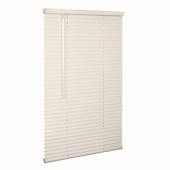 Lotus & Windoware Cordless 1" Aluminum Light Filtering Horizontal Mini Blind, 30" W x 48" L, Alabaster, Smooth