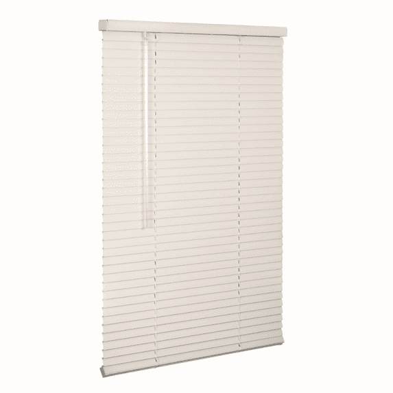 Lotus & Windoware Cordless 1" Aluminum Light Filtering Horizontal Mini Blind, 39" W x 60" L, Alabaster, Smooth