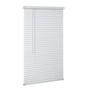 Lotus & Windoware Cordless 1" Vinyl Mini Blind Light Filtering Horizontal Blind, 46" Width x 84" Length, White, Smooth