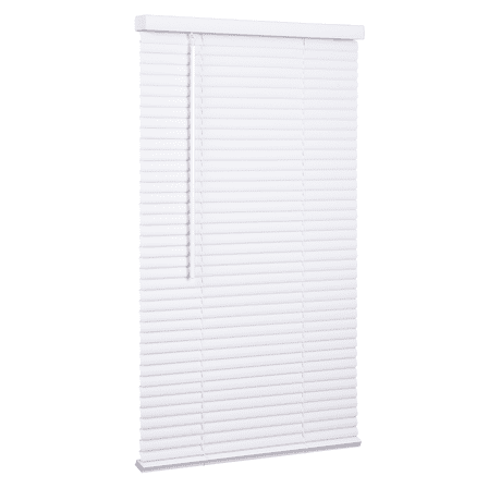 Lotus & Windoware Cordless 1" Vinyl Mini Blind Light Filtering Horizontal Blind, 53" Width x 48" Length, White, Smooth