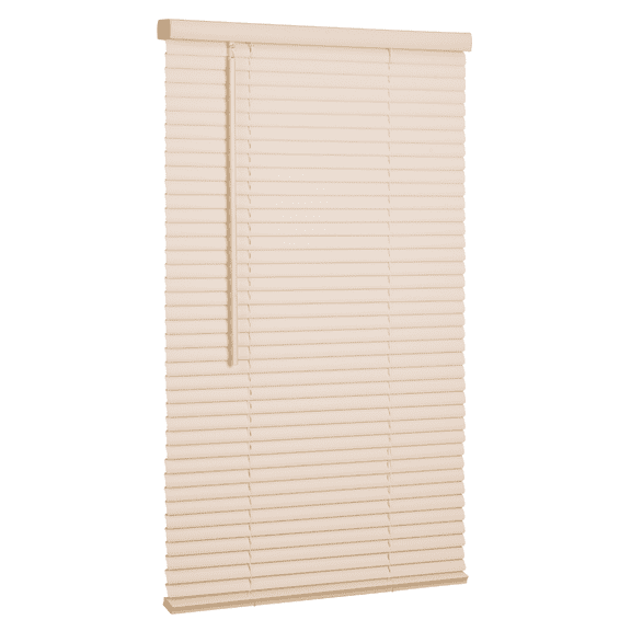 Lotus & Windoware Cordless 1" Vinyl Mini Blind Light Filtering Horizontal Blind,  12" Width x 84" Length, White, Smooth