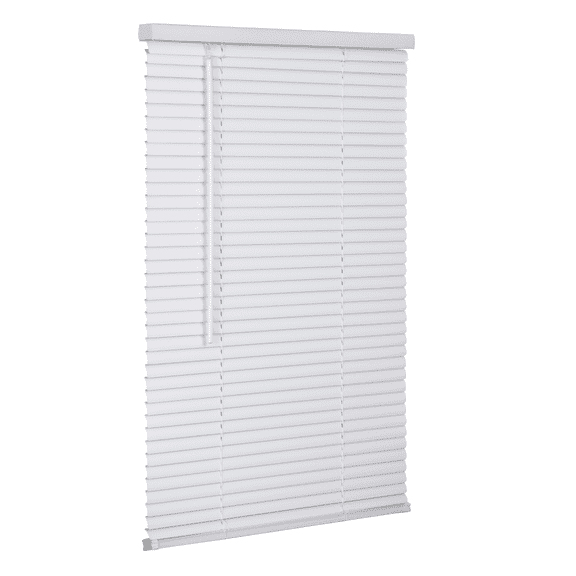 Lotus & Windoware Cordless 1" Vinyl Plus Light Filtering Horizontal Mini Blind, 11" W x 72" L, White, Smooth
