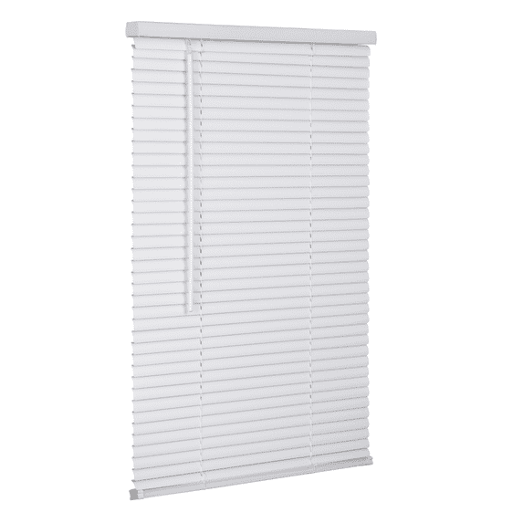 Lotus & Windoware Cordless 1" Vinyl Plus Light Filtering Horizontal Mini Blind, 16.5" W x 84" L, White, Smooth