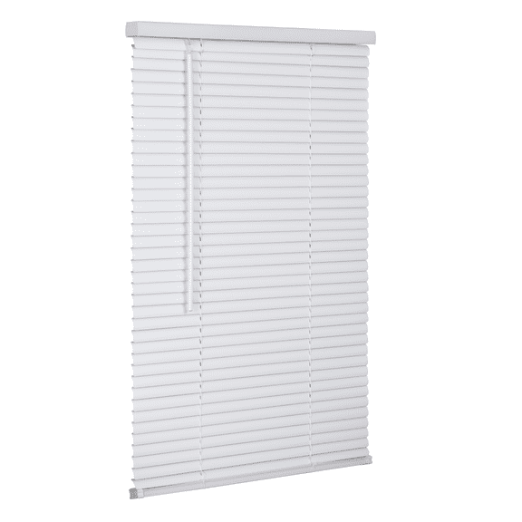 Lotus & Windoware Cordless 1" Vinyl Plus Light Filtering Horizontal Mini Blind, 23" W x 60" L, White, Smooth