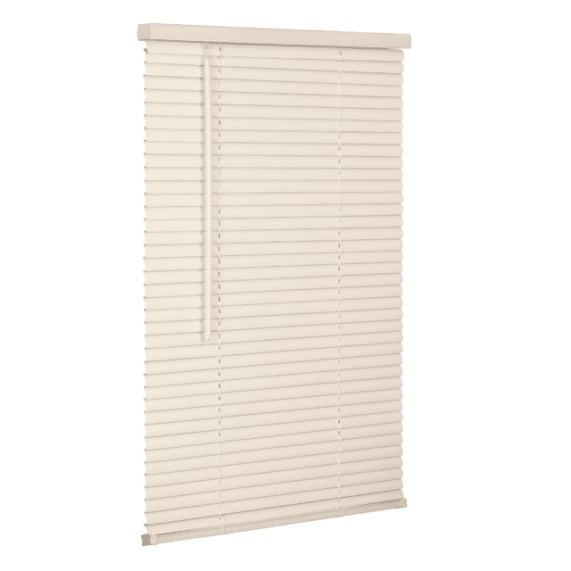 Lotus & Windoware Cordless 1" Vinyl Plus Light Filtering Horizontal Mini Blind, 46" W x 48" L, Alabaster, Smooth