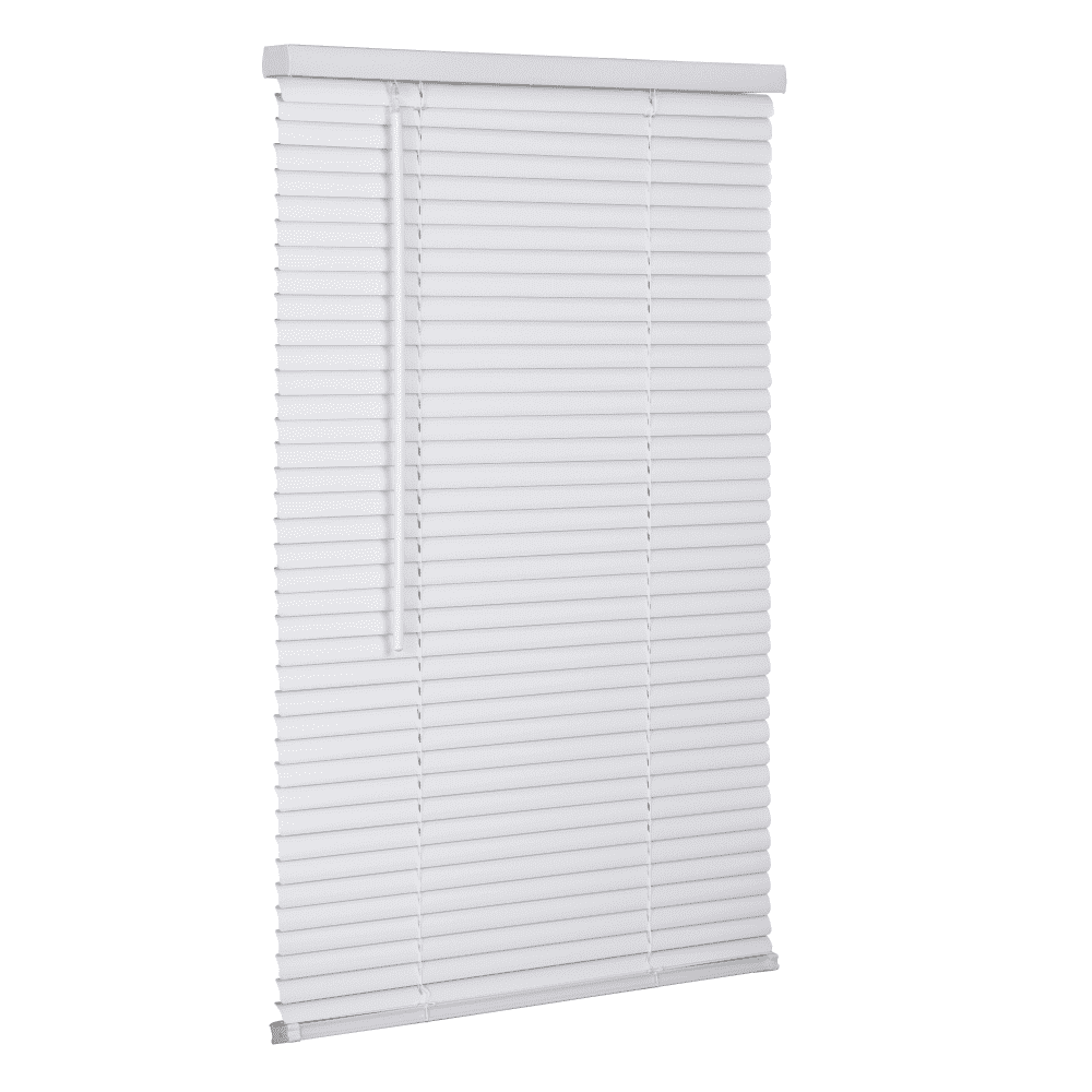 Lotus & Windoware Cordless 1" Vinyl Plus Light Filtering Horizontal Mini Blind, 58" W x 48" L, White, Smooth