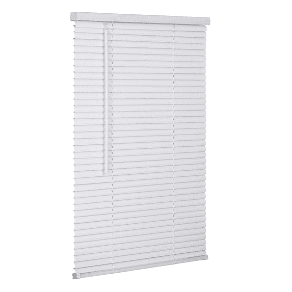 Lotus & Windoware Cordless 1" Vinyl Plus Light Filtering Horizontal Mini Blind, 62" W x 72" L, White, Smooth